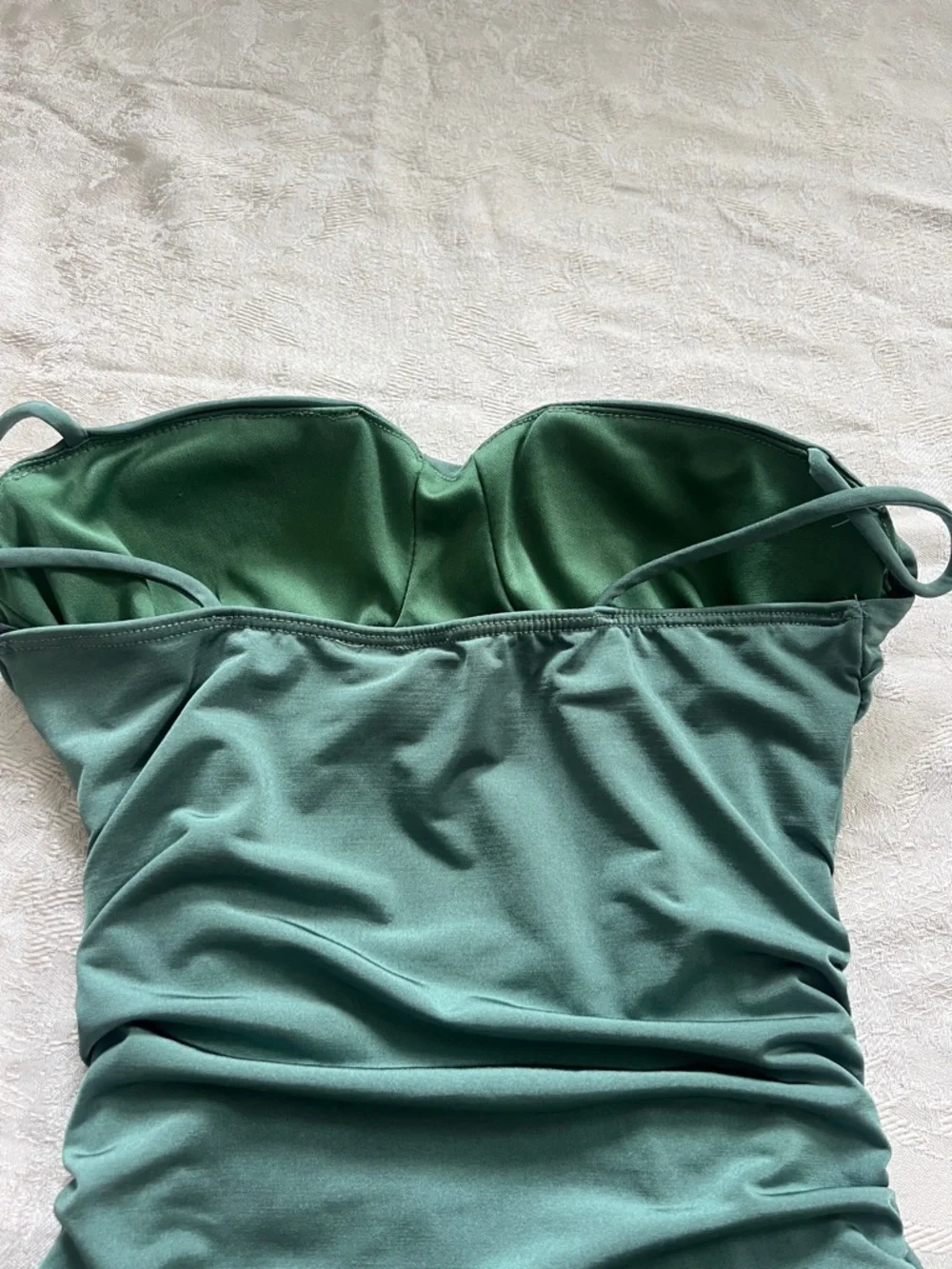 Windsor Sage Green Ruched Bodycon Mini Dress Size S Spaghetti Strap - Picture 9 of 9